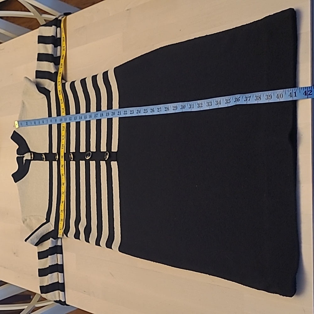 EUC 1960s VTG Castleberry I.Magnin Striped Button Detail Sweater Dress - Picture 5 of 14